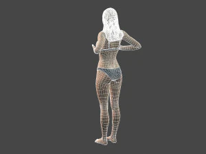 beautiful woman -rigged and animated for unity 3D Model