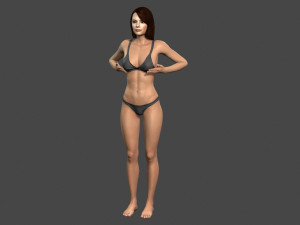 beautiful woman -rigged and animated for unity 3D Model