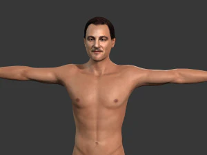 mooie man, opgetuigd en bezield voor eenheid 3D Model