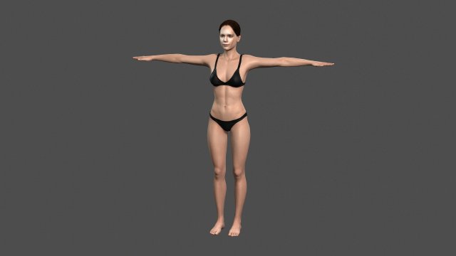 beautiful woman -rigged 3d character Model 3D .c4d .max .obj .3ds .fbx .stl .blend 