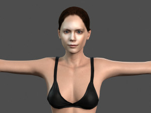 beautiful woman -rigged 3d character Model 3D
