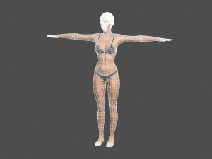 beautiful woman -rigged 3d character Model 3D