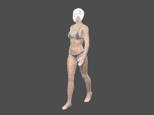 beautiful woman -rigged 3d character Model 3D