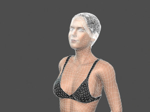 beautiful woman -rigged 3d character Model 3D