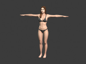 beautiful woman -rigged 3d character 3Dモデル