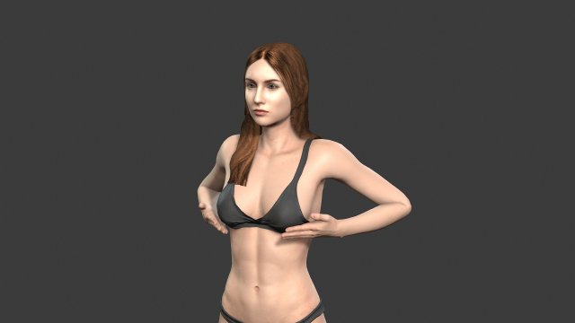 beautiful woman -rigged and animated for unity 3D Model .c4d .max .obj .3ds .fbx .stl .blend