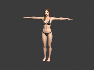 beautiful woman -rigged and animated for unity 3D Model
