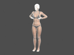 beautiful woman -rigged and animated for unity 3D 模型