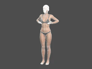 beautiful woman -rigged and animated for unity 3D Model