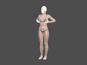 beautiful woman -rigged and animated for unity 3D Model