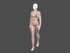 beautiful woman -rigged and animated for unity 3D Model