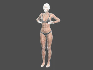 beautiful woman -rigged 3d character 3D Model