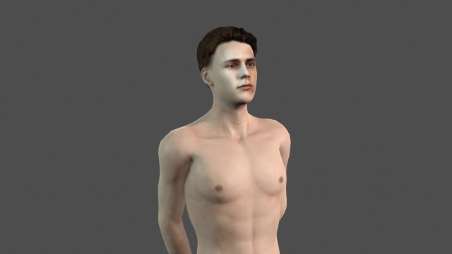 beautiful naked man -rigged 3D 모델 .c4d .max .obj .3ds .fbx .stl .blend 