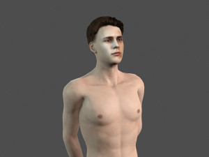 beautiful naked man -rigged 3D Model