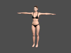 bella donna truccata Modello 3D