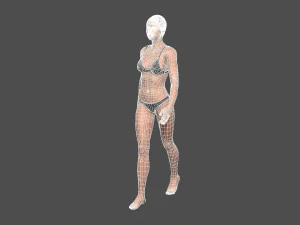 beautiful woman -rigged and animated for unity 3D Model