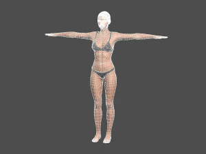 beautiful woman -rigged and animated for unity 3D Model