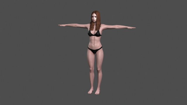 beautiful woman -rigged and animated for unity Modello 3D .c4d .max .obj .3ds .fbx .stl .blend