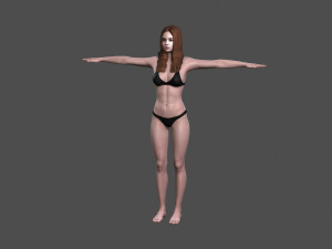 beautiful woman -rigged and animated for unity 3D 모델