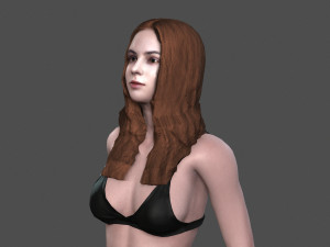 beautiful woman -rigged and animated for unity Modello 3D