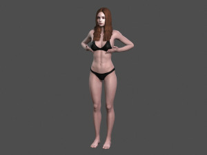 beautiful woman -rigged and animated for unity Modello 3D