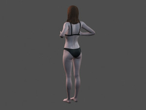 beautiful woman -rigged and animated for unity Modello 3D