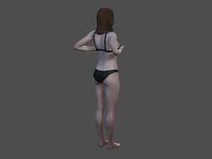 beautiful woman -rigged and animated for unity Modello 3D