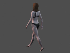 beautiful woman -rigged and animated for unity Modello 3D