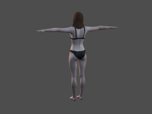 beautiful woman -rigged and animated for unity Modello 3D