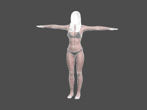 beautiful woman -rigged and animated for unity Modello 3D