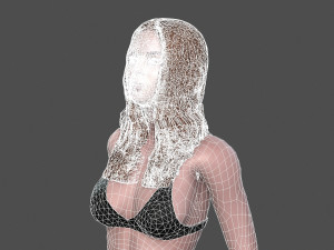 beautiful woman -rigged and animated for unity Modello 3D
