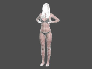 beautiful woman -rigged and animated for unity 3D Model
