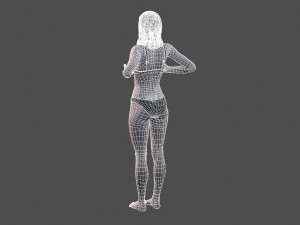 beautiful woman -rigged and animated for unity Modello 3D