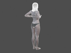 beautiful woman -rigged and animated for unity Modello 3D