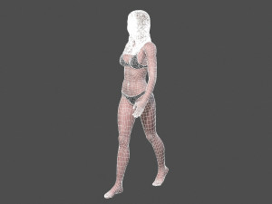 beautiful woman -rigged and animated for unity Modello 3D
