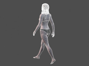 beautiful woman -rigged and animated for unity Modello 3D