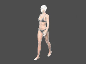 beautiful woman -rigged and animated for unity 3D Model