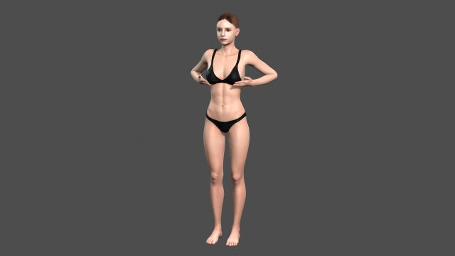 beautiful woman -rigged and animated for unreal engine 3D Модель .c4d .max .obj .3ds .fbx .stl .blend 