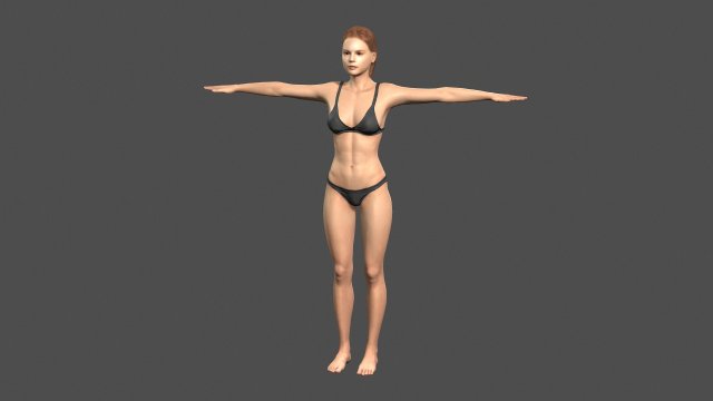 beautiful woman -rigged 3d character 3D Модель .c4d .max .obj .3ds .fbx .stl .blend 