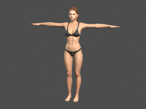 beautiful woman -rigged 3d character 3D 모델