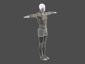 beautiful man -rigged 3d character Model 3D
