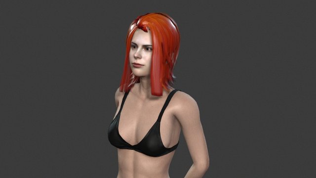 beautiful woman -rigged 3d character Model 3D .c4d .max .obj .3ds .fbx .stl .blend 