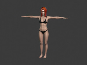 beautiful woman -rigged 3d character Model 3D