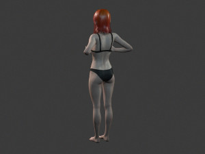 beautiful woman -rigged 3d character Model 3D