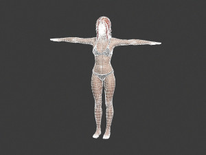 beautiful woman -rigged 3d character Model 3D