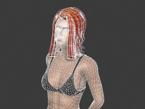 beautiful woman -rigged 3d character Model 3D