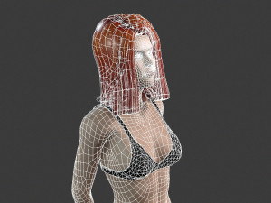 beautiful woman -rigged 3d character Model 3D
