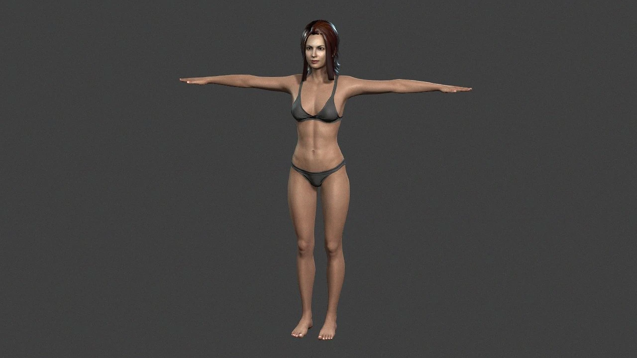 beautiful woman -rigged 3d character 3D Model .c4d .max .obj .3ds .fbx .stl .blend 