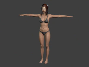 hermosa mujer - personaje 3d amañado Modelo 3D