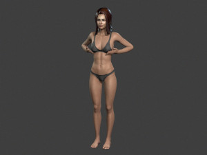 beautiful woman -rigged 3d character Modèle 3D